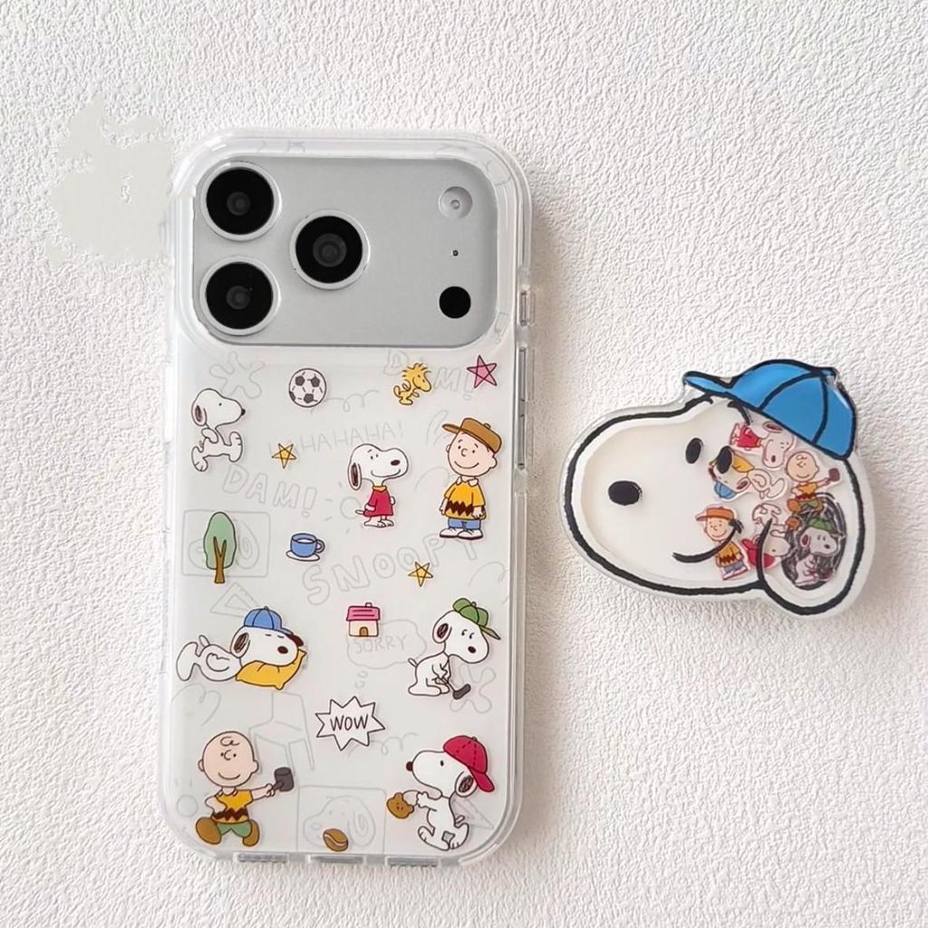 เคสโทรศัพท์ เหมาะสําหรับ iPhone X XS XR XSMAX 11 12 13 14 15 16 17 Pro max Plus พร้อมหมวก Snoopy กันกระแทกกันกระแทกเคสรวมทุกอย่าง