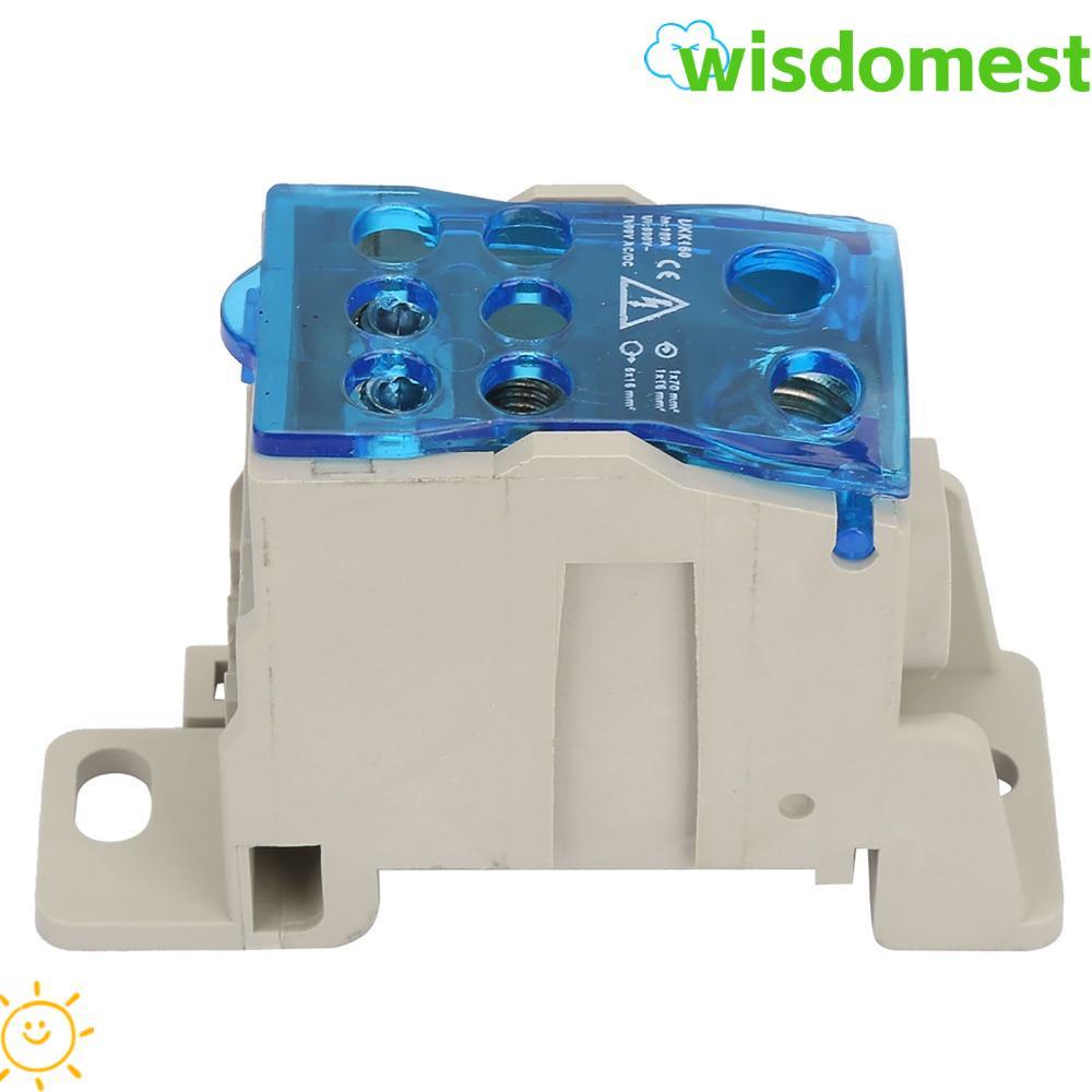 WISDOMEST UKK160 DIN Rail Terminal Block Box, 690V ติดตั้งง่ายกล่อง, ทนทาน 160A Blue Power Distribut