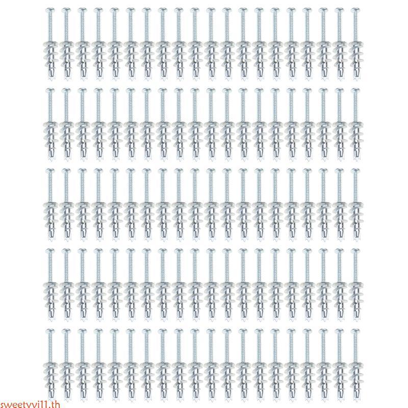 Sweetyvi1 โลหะ Drywall Anchors สกรูชุดอเนกประสงค์ Drywall สกรู Anchors Hollow Wall Anchors ชุดสําหรั