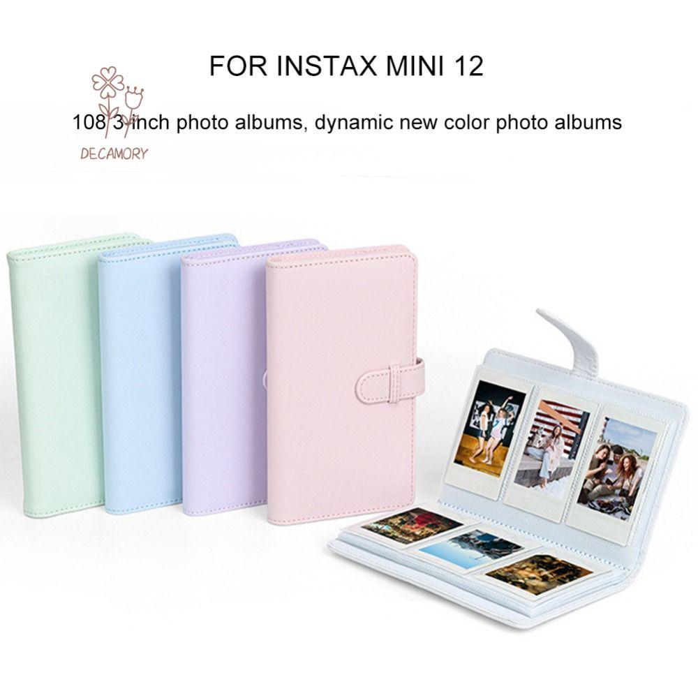 SHOUKEY ฟิล์มกล้องหนัง PU กระดาษภาพถ่าย 108 กระเป๋าสําหรับ Fujifilm Instax mini 12