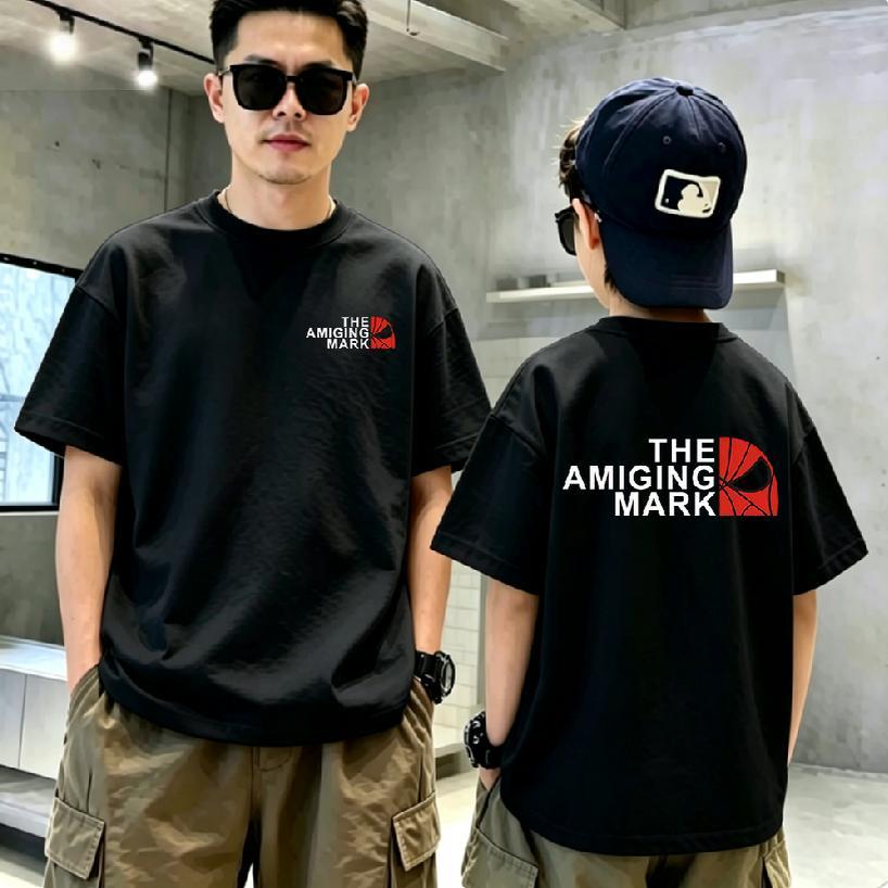 GUUKA Matching family Clothes เสื้อผ้าวันครอบครัว เสื้อยืดแขนสั้น Spider-printed Casual family Cloth