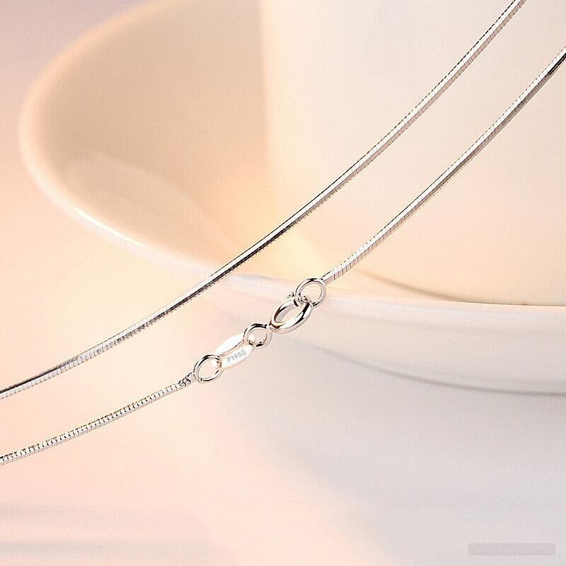 PT950 Platinum คอหญิง 18k Whit สร้อยคอหญิง 18k ทองคําขาวโซ่กระดูกไหปลาร้ายาวสั้นบางสไตล์สร้อยคอ Plat