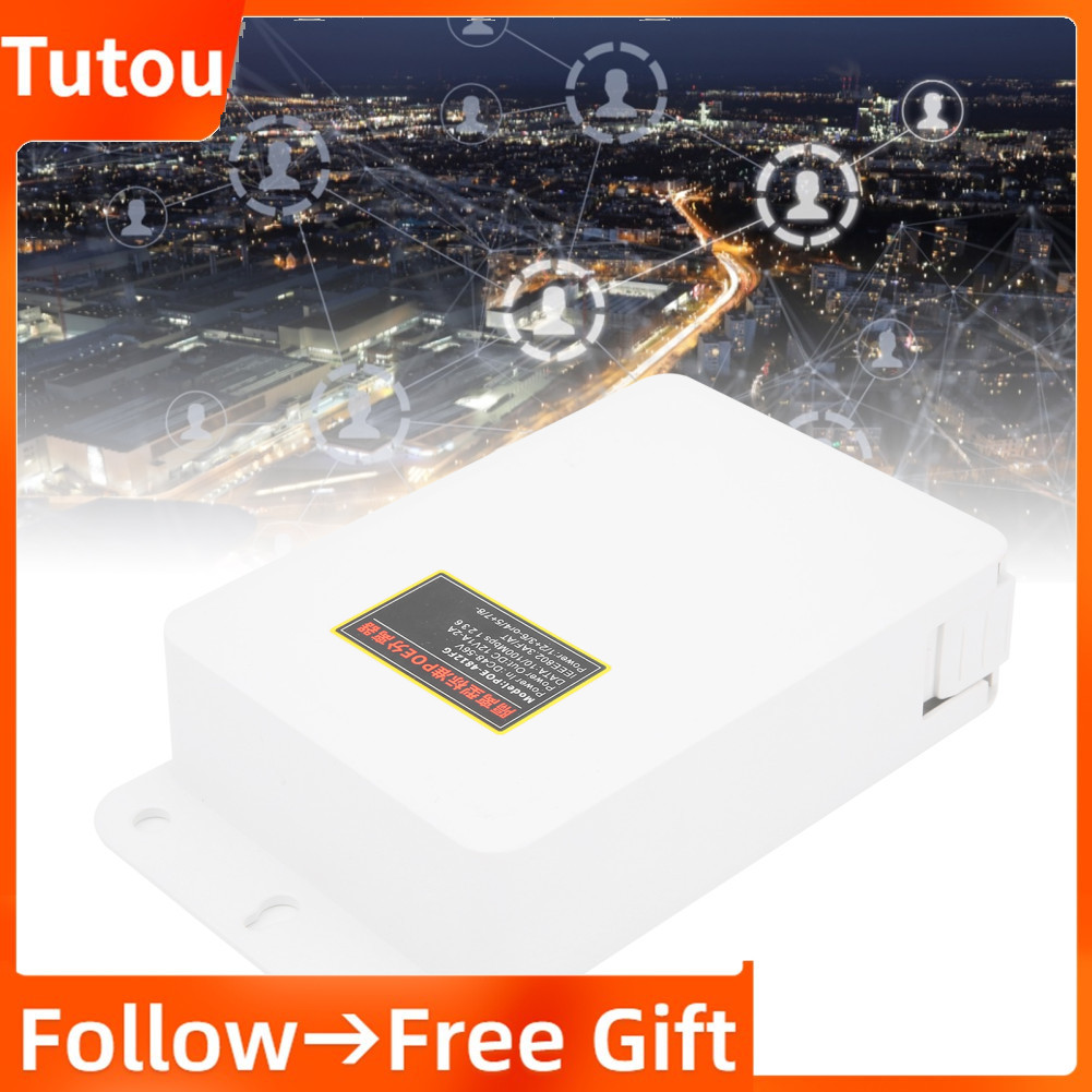 Tutoushop โมดูลจ่ายไฟ POE Injector Splitter 48V ถึง 12V สำหรับการตรวจสอบกล้องวงจรปิด IP