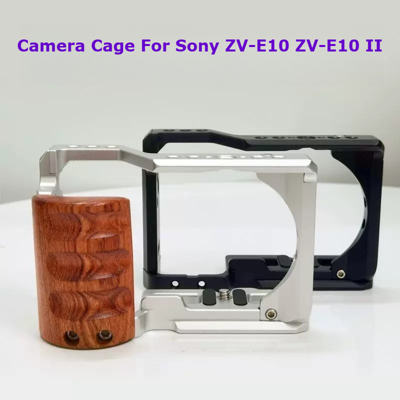 กล้องกรงสําหรับ Sony ZV-E10 ZV-E10 II กล้องรองเท้าเย็น Mount Arca Swiss Quick Release ฐานวิดีโอ Rig 