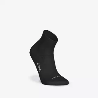 Decathlon Pack Of 2 Pairs Fine Crew Running Socks ถุงเท้าวิ่งหุ้มข้อเนื้อผ้าละเอียด รุ่น Run500 1 แพ็ค 2 คู่ - Black