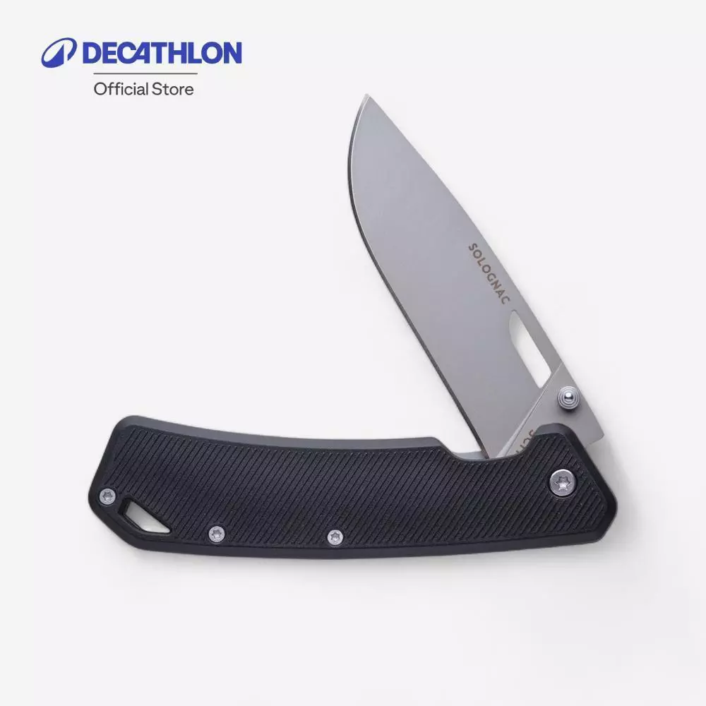 Decathlon Folding Hunting Knife มีดพับสำหรับการส่องสัตว์แบบกริป Axis 85 V2 ขนาด 8.5 ซม. - Black