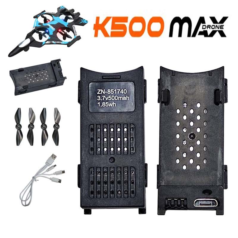 K 500MAX Foam Fighter แบตเตอรี่ K500 MAX รีโมทคอนโทรลเครื่องบินแบตเตอรี่อุปกรณ์เสริมพัดลมใบมีดใบพัดใ