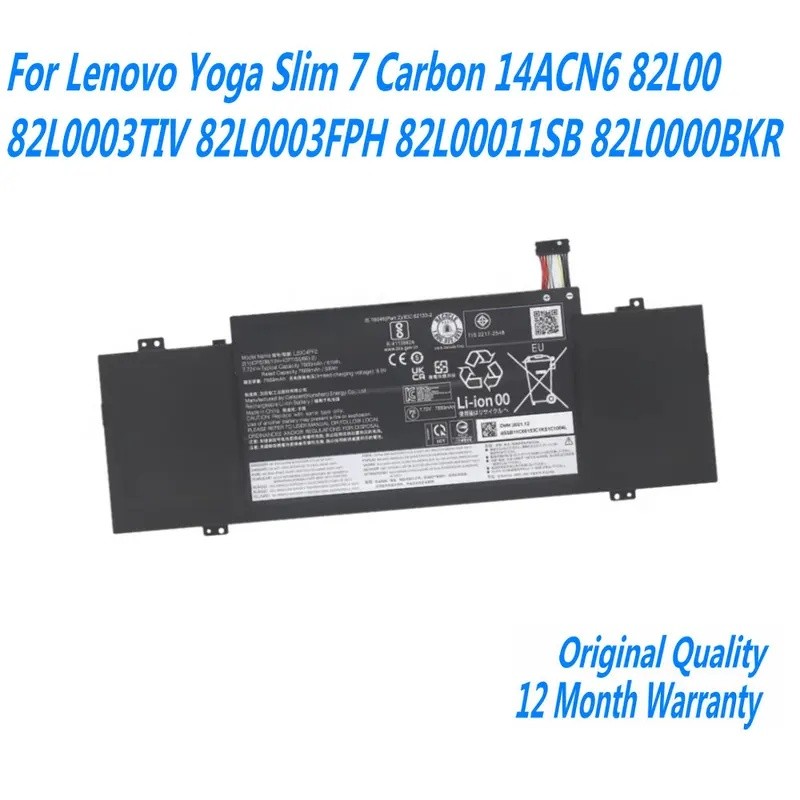 7.72V 61WH L20D4PF2 แบตเตอรี่แล็ปท็อปสําหรับ Lenovo โยคะ Slim 7 คาร์บอน 14ACN6 82L00 82L0003TIV 82L0