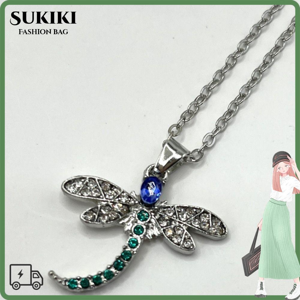 SUKIKI สร้อยคอจี้แมลงปอ, รูป Dragonfly สีสัน Cubic Zirconia Cubic Zirconia สร้อยคอ, แฟชั่นฝังออกแบบเ