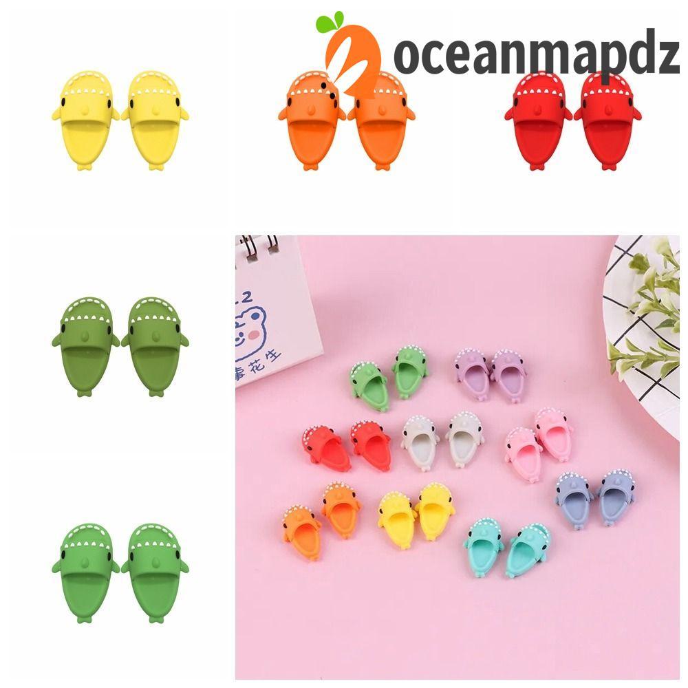 OCEANMAPDZ BJD12 ตุ๊กตารอบ Toe Mini Ob11 ตุ๊กตา Shark รองเท้าแตะ,สาวของเล่นรองเท้าแตะการ์ตูน Shark S