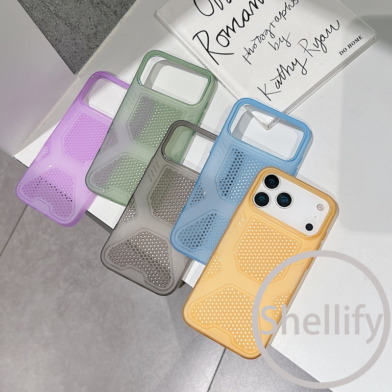 เชลิฟาย ฤดูร้อนบางเฉียบกระจายความร้อนหลุมเคสโทรศัพท์สีเหมาะสําหรับ ไอโฟน 11 12 13 14 15 16 17 มือโปร สูงสุด รวมทุกอย่างสีโปร่งใสป้องกันการตกซิลิโคนนิ่มฝา
