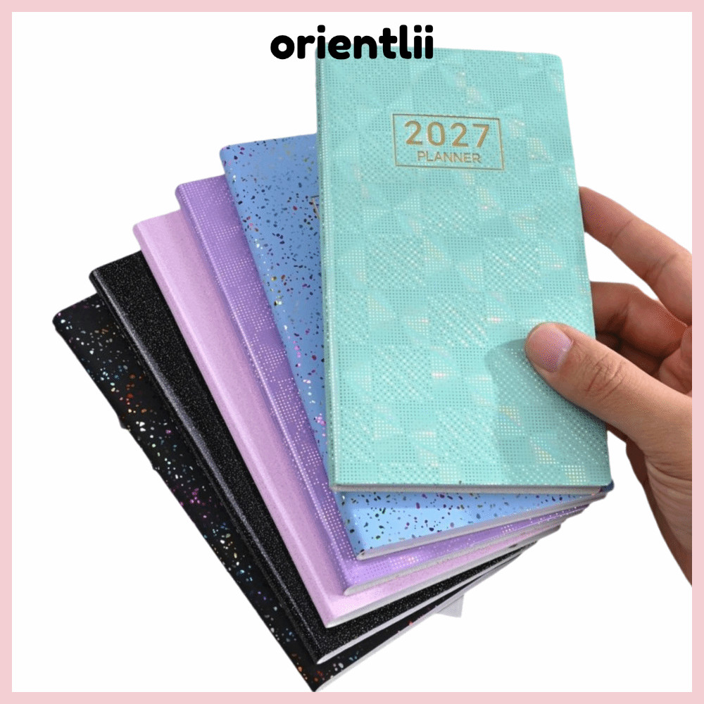 ORIENTLEE A6 Planner Notebook, แบบพกพาหลากสี 2027 Planner, 2027 Lined Weekly Planner หน้า Scheduling