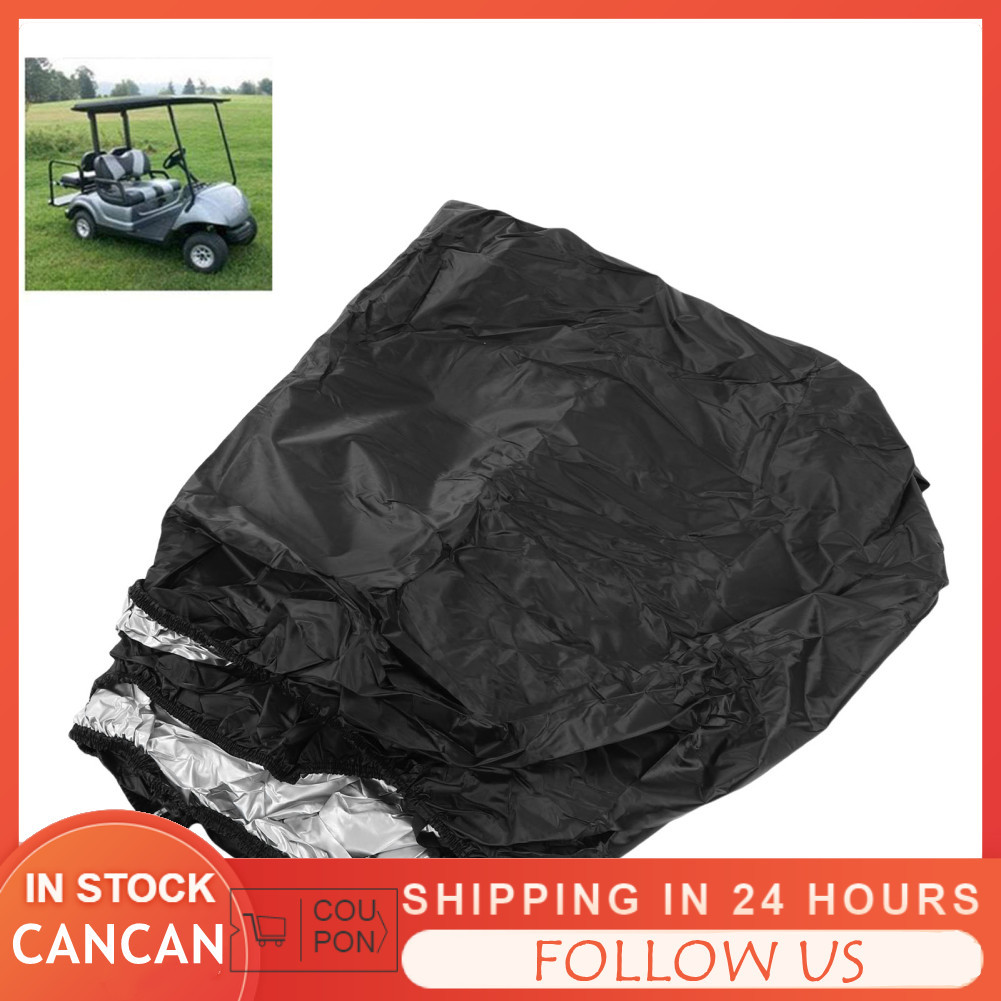 Cancanshop Cancanshop banapoy ฝาครอบรถกอล์ฟ 4 ผู้โดยสาร 420D Heavy Duty กันฝน Club Car พร้อมกระเป๋าเ