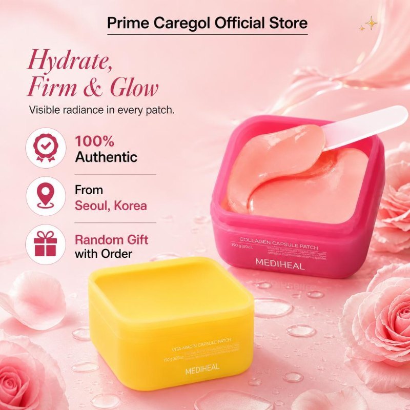 Mediheal Two-Tone Capsule Eye Patch 60 ชิ้น Collagen Lift & VC Brighten สําหรับ Dark Circles จัดส่งจากโซล, เกาหลี