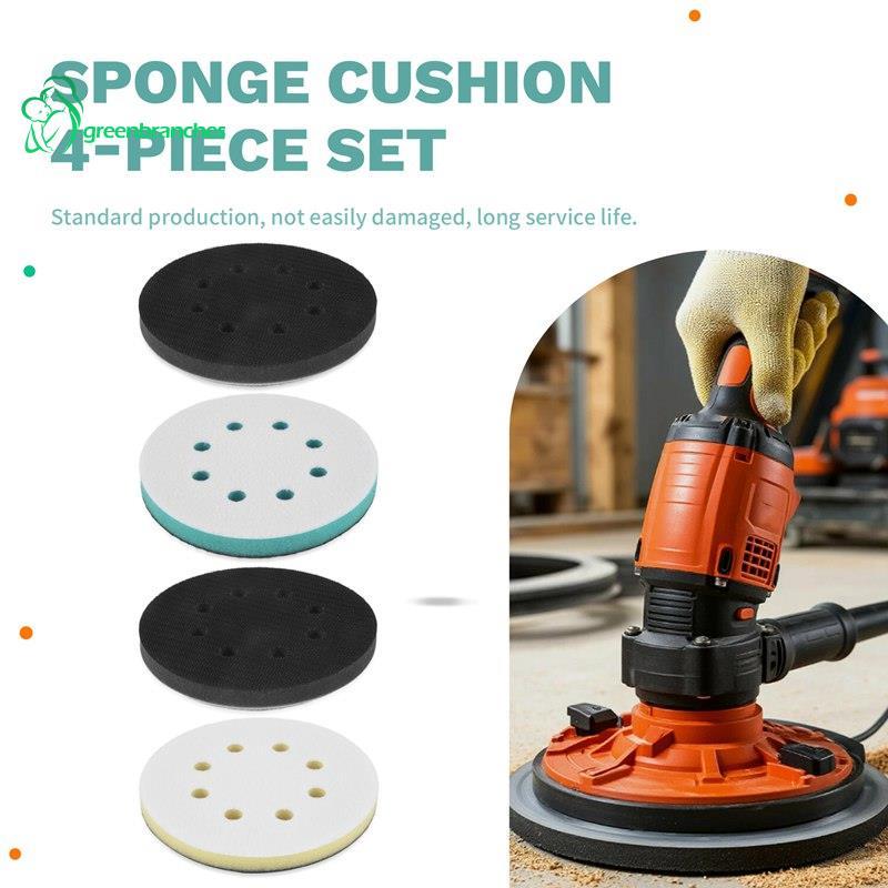 4 แพ็คแผ่นขัดโฟมสําหรับ Orbital Sander, 5 นิ้ว 8 หลุม Orbital Sander Surfprep แผ่นโฟม