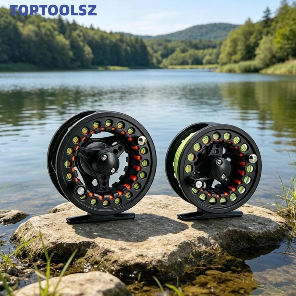 TOPTOOLS Fly Fishing Reel,อลูมิเนียมขนาดใหญ่Rbor Fly Reel Combo,น้ําหนักเบา3/4 5/6 WT Backing Leader