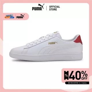 PUMA BASICS - รองเท้าผ้าใบ Smash v2 สีขาว - 36521517