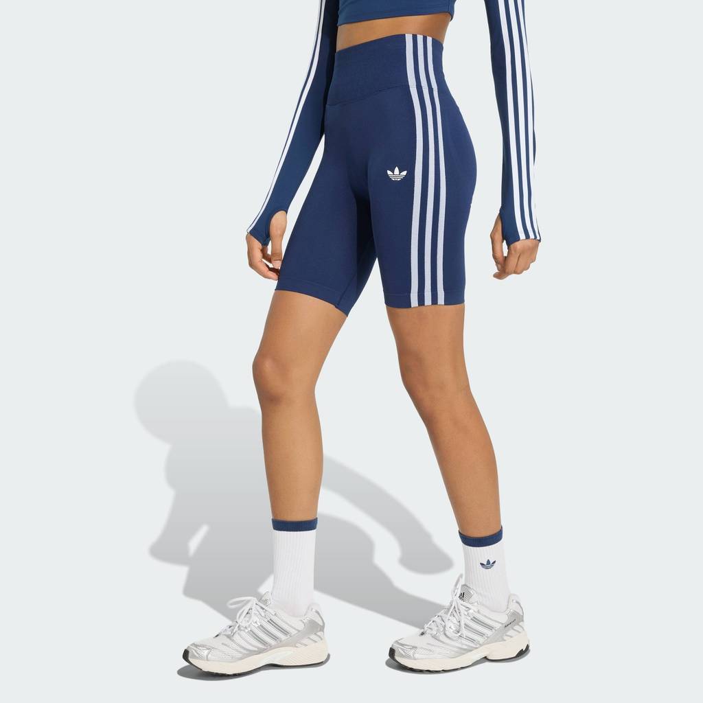 adidas Lifestyle ESSENTIALS 3-STRIPES SEAMLESS SHORTS 5 INCH Women Blue KZ2234