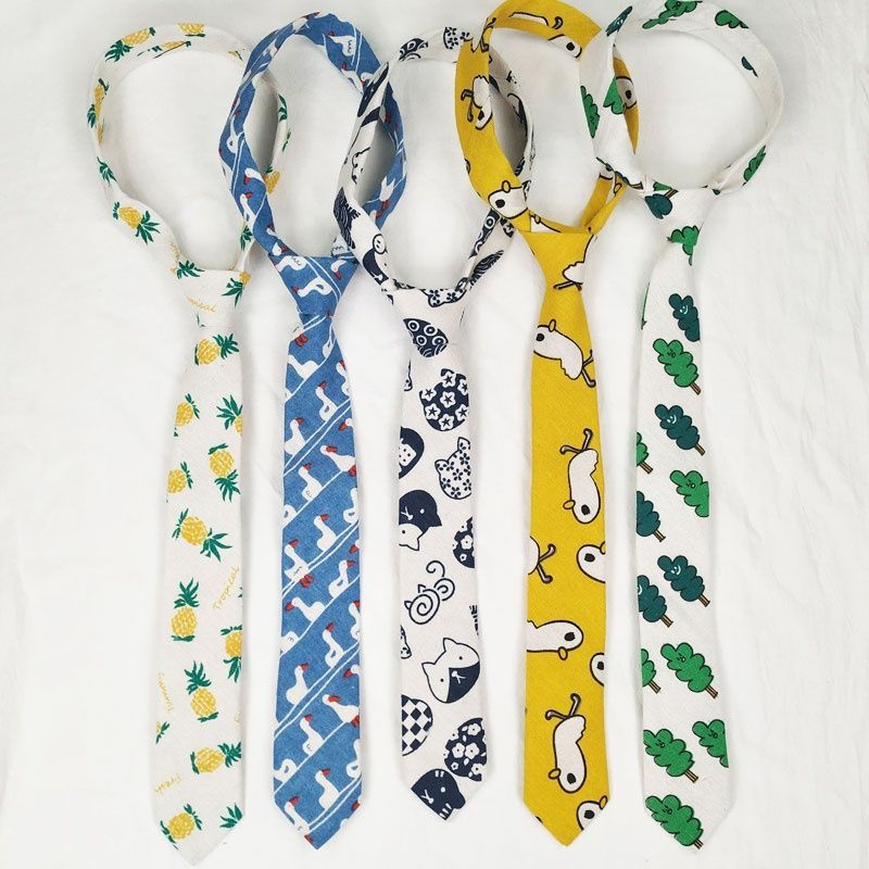 MIMI Fun Tie สไตล์ญี่ปุ่น Lucky Cat เสื้อ Tie หญิงผ้าลินินวรรณกรรมน่ารักการ์ตูนยาว Handmade/7.9