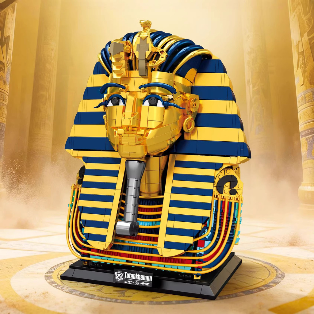 ขายร้อน-อียิปต์โบราณ Anubis God Building Blocks Set - Golden Dog Head Mask Figure Model, ของเล่นสะสม