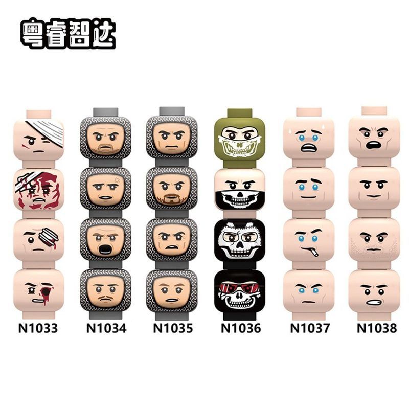 ประกอบ Minifigure Emoticon Pack ใช้งานร่วมกับ Building Blocks N1033-N1038 เปลี่ยน Emoticon ของเล่นขอ