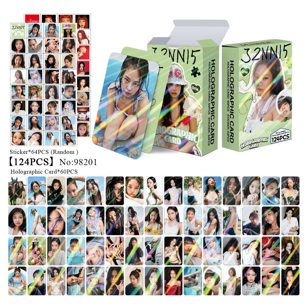 การ์ดเลเซอร์ 124 JENNIE Photo J2NN15 แฟลชการ์ด การ์ดภาพถ่าย LOMO ของดาว