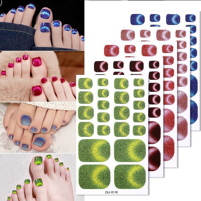 Scallion Powder Toenail Patch สติ๊กเกอร์ติดเล็บกันน้ํา Art F5t7