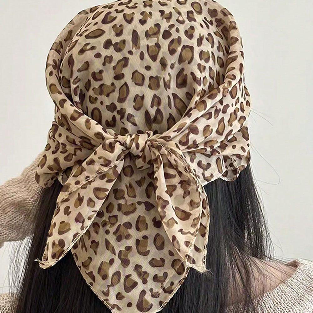 Y2k Millennial Hottie เสือดาวพิมพ์ Headscarf Sweet Turban Cool อุปกรณ์เสริม J0c3