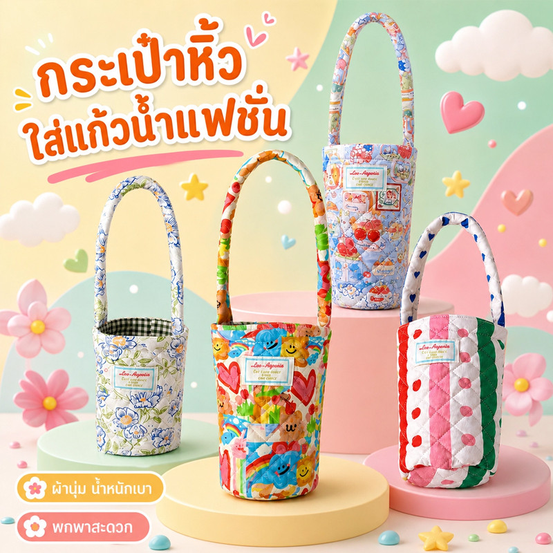 พร้อมส่ง กระเป๋าใส่ขวดน้ำ ระเป๋าใส่แก้วน้ํา สไตล์แฟชั่น เสริมหนา ป้องกันการลวก นุ่มนวล ออกไปข้างนอกแบบพกพา