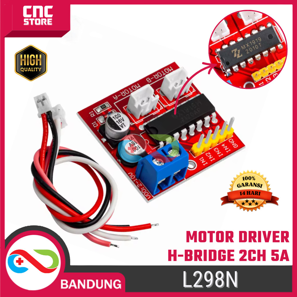 ไดร์เวอร์มอเตอร์ L298N H-Bridge 2 Channel 5A | Motor & DC Forward Reverse Stepper Driver Module สําห