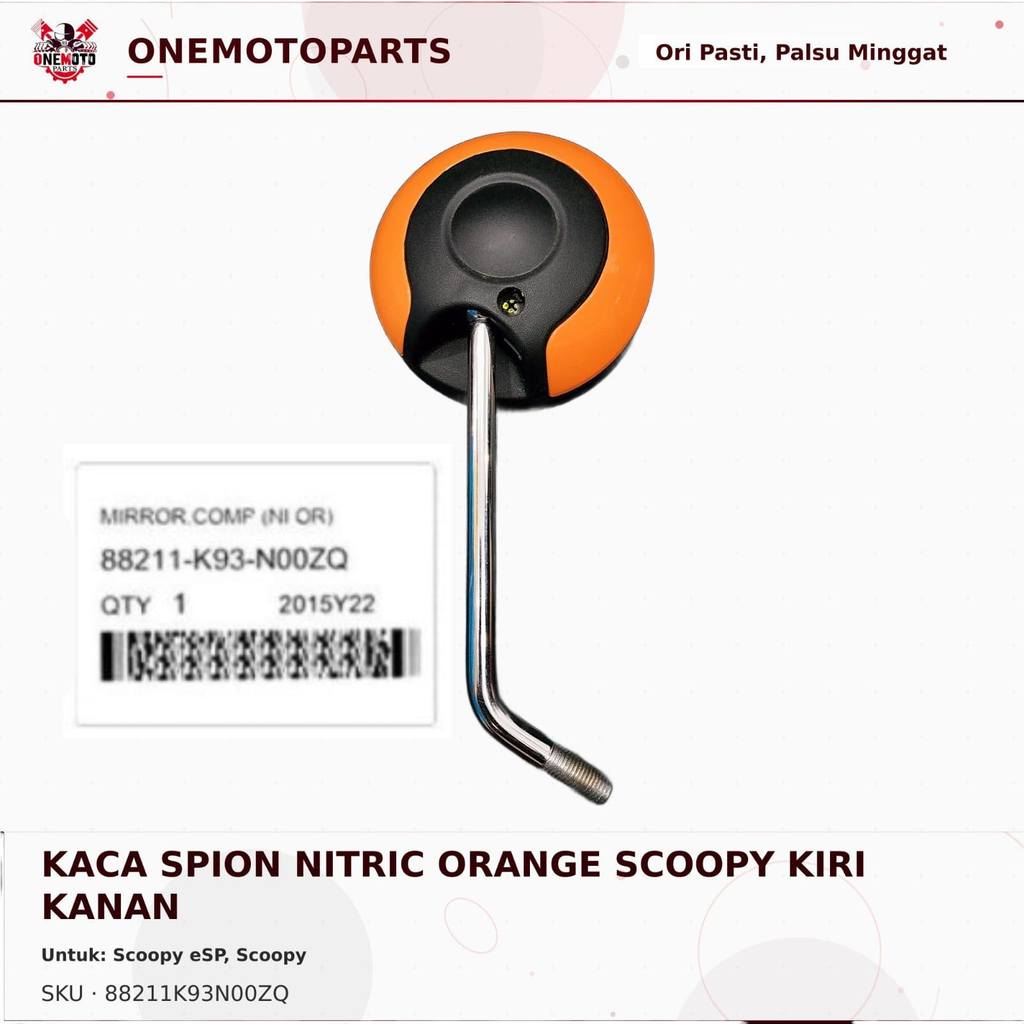 NITRIC ORANGE REAR VIEW MIRROR SCOOPY 110 ESP/K2F 2017-2024 88211K93N00ZQ AHM ORANGE ซ้ายหรือขวากระจ
