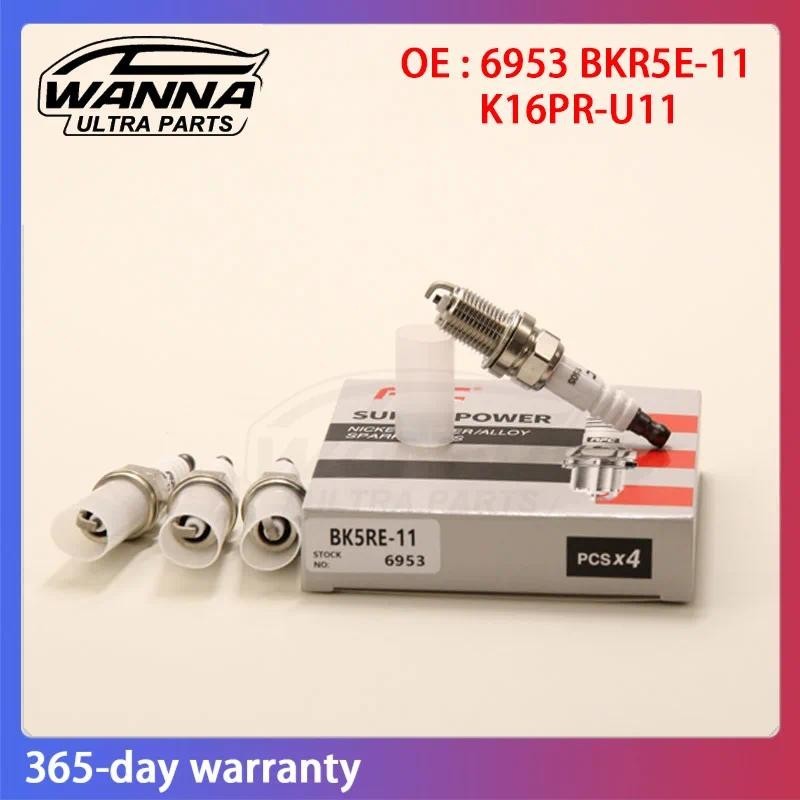 4 ชิ้น OE BKR5E-11 6953 K16PR-U11 FR8DCX 21025103 หัวเทียนนิกเกิลสําหรับ Sedona Rio Sportage Veracru