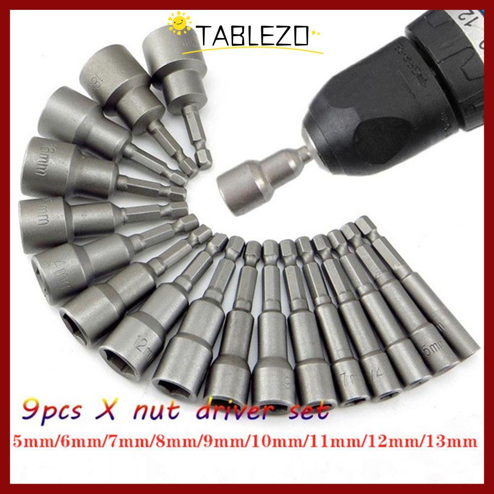 CODTABLEZO 9 ชิ้น/เซ็ตหัวฉีด Nut Driver Socket Bits Schroevendraaier ชุด Bits ชุดไขควงชุด