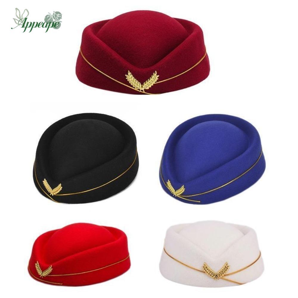 APPEAPE Air Hostess หมวกประสิทธิภาพหมวกทํางานผู้หญิงเลดี้หมวกเบเร่ต์