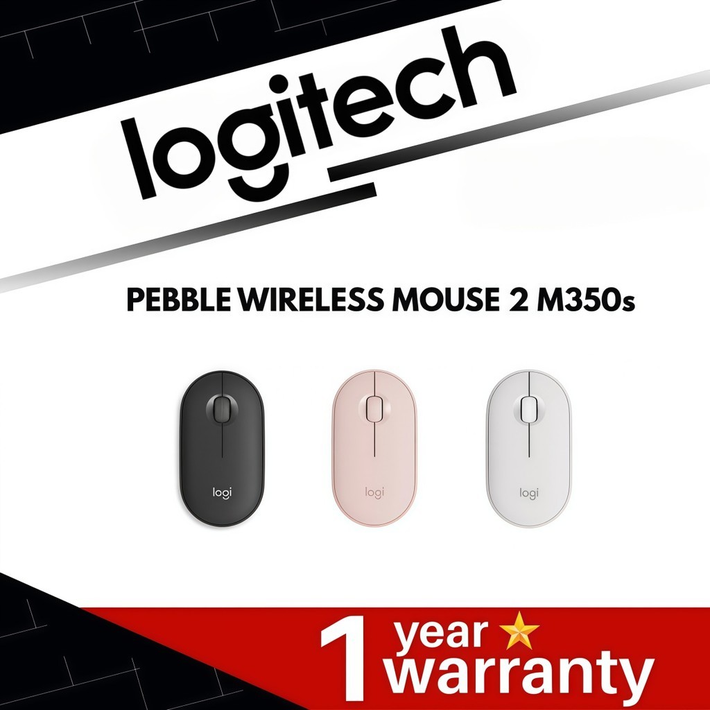 เมาส์ไร้สาย Bluetooth Logitech Pebble Mouse 2 Slim M350s