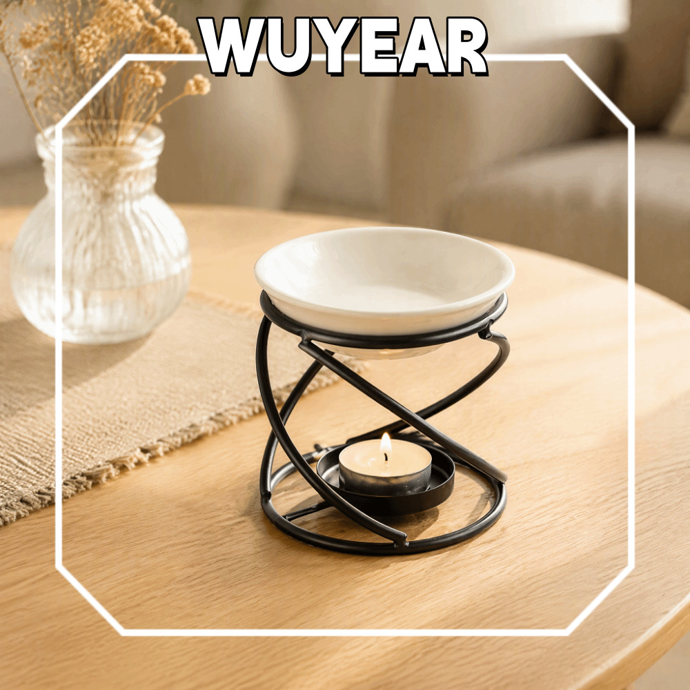 IWUYEAR Wax Melt Warmer, ชามเซรามิกรวม Fast Heat Conduction Essential Oil Burner, การออกแบบสไตล์อุตส
