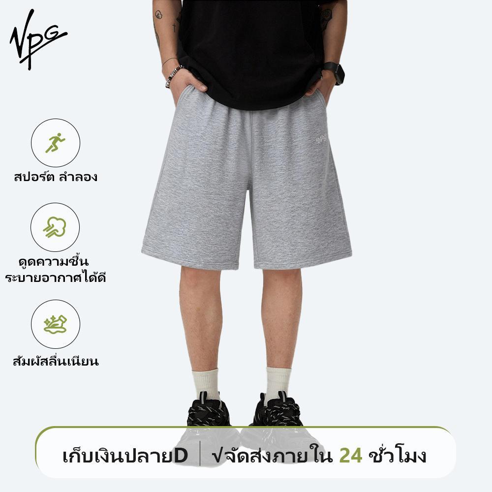 VPG กางเกงขาสั้นกีฬาผู้ชาย แห้งเร็ว ระบายอากาศ ทรงหลวม เอวยางยืด เชือกรูด มีกระเป๋าข้าง ใส่สบาย M-3XL