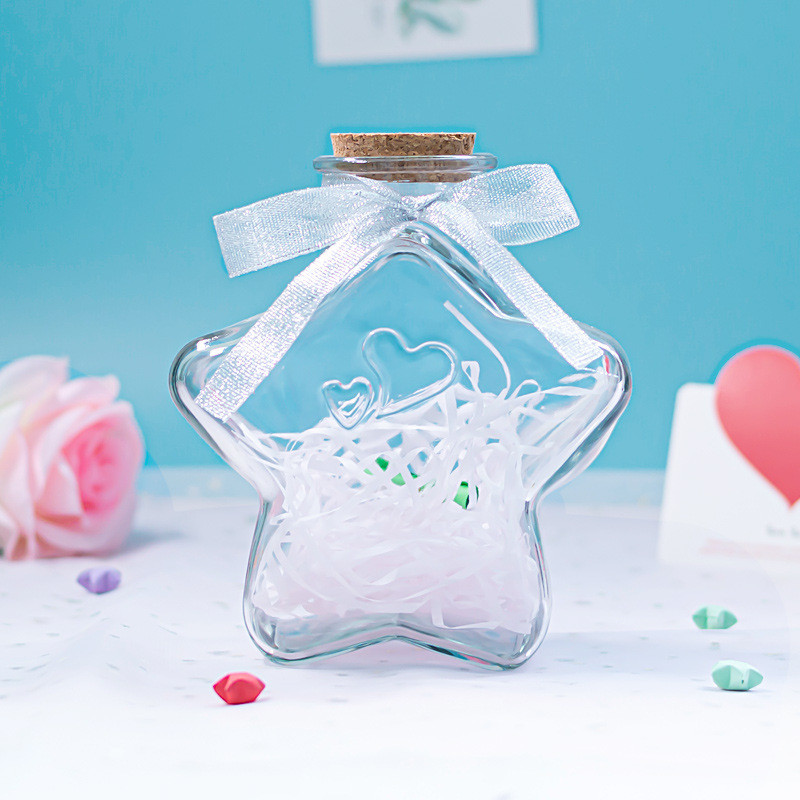 Ocean Bottle Star Bottle DIY Wishing Bottle Starry Sky Nebula Bottle ขวดเปล่า Pentagonal ทรงกลม Luck