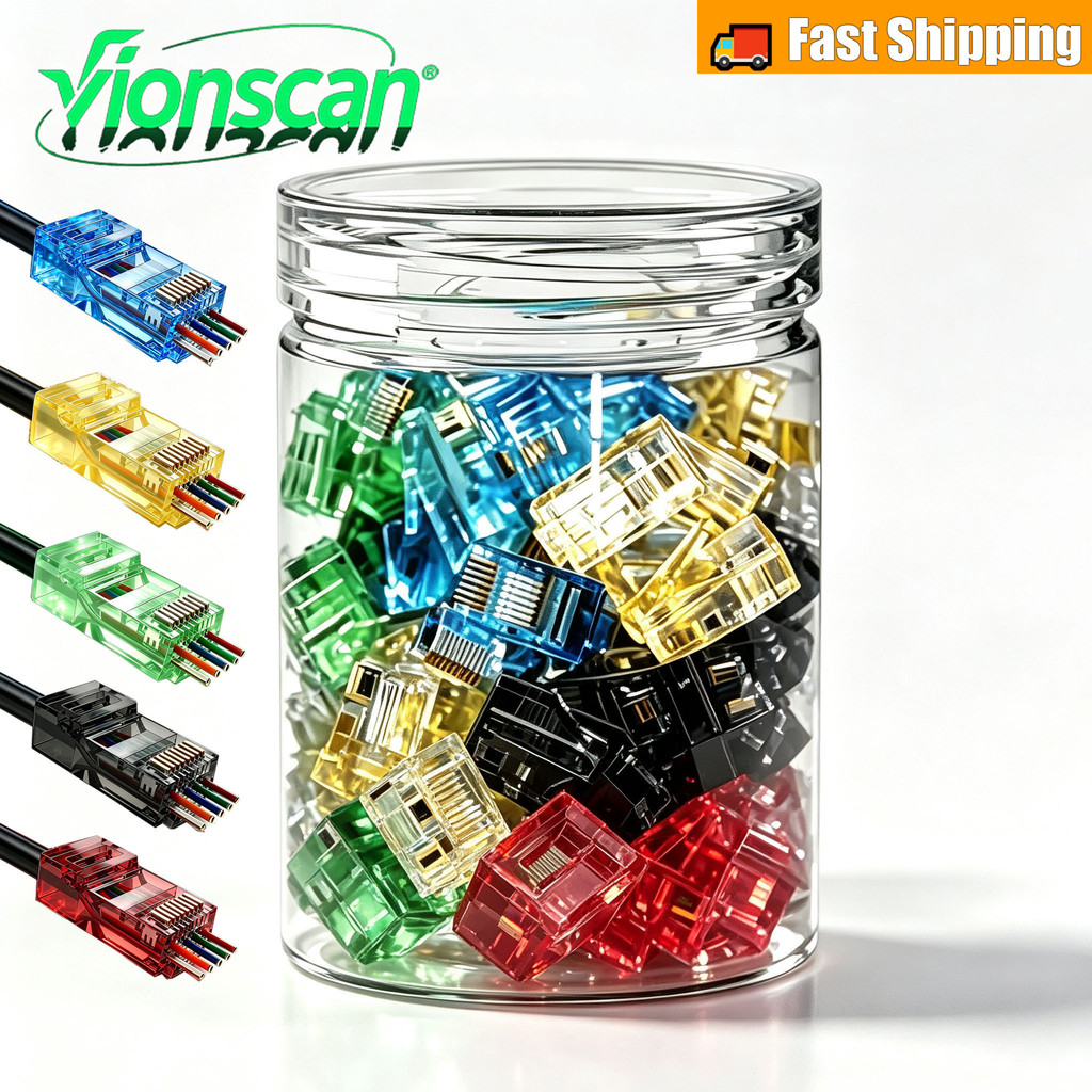 Vionscan CAT6 ผ่านตัวเชื่อมต่อ RJ45 100 ชิ้น