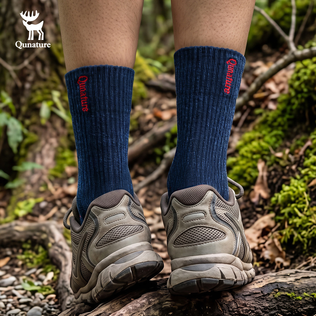 【TH Delivery】Quature ถุงเท้า 7A Antibiotic กลางหลอด Breathable Anti Odor Moisture Wicking Anti Slip กีฬาเดินป่า Mountaineering ผู้ชายผู้หญิง — صورة 8