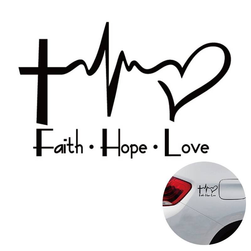 Kayaktion Faith Hope Love Vinyl Car Stier การ์ตูน Religiou สัญลักษณ์ Nice