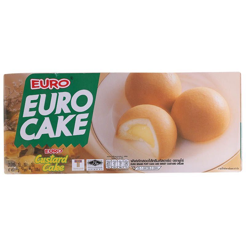 ยูโร่เค้กคัสตาร์ด 144กรัม Euro Custard Cake 144g. [หมายเลขบาร์โค้ด 8850426000236 ]