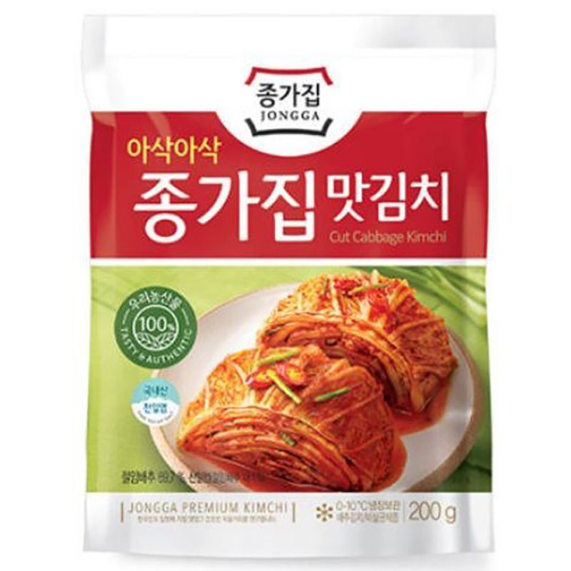 จงกามัทกิมจิคัทแคบเบจกิมิจ 200กรัม Jongga Mat Kimchi Cut Cabbage Kimchi 200g. [หมายเลขบาร์โค้ด 88010