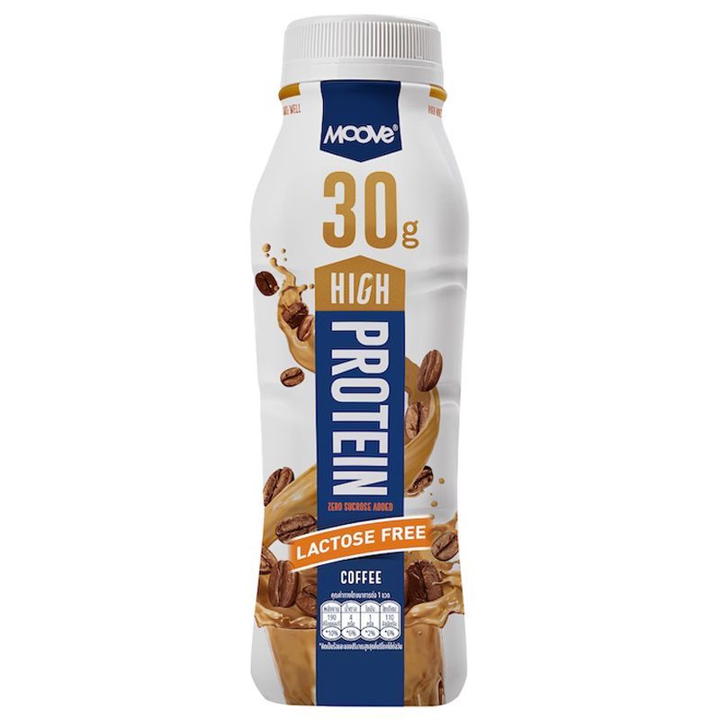 มูฟนมโปรตีนสูงแลคโตสฟรีรสกาแฟ 310มล. Moove High Protein Milk Coffee 310ml. [หมายเลขบาร์โค้ด 8854561003541 ]