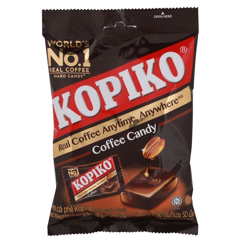 โกปิโก้ลูกอมกาแฟถุง50เม็ด 175กรัม Kopiko Coffee Shot 50pcs. 175g. [หมายเลขบาร์โค้ด 8996001320051]