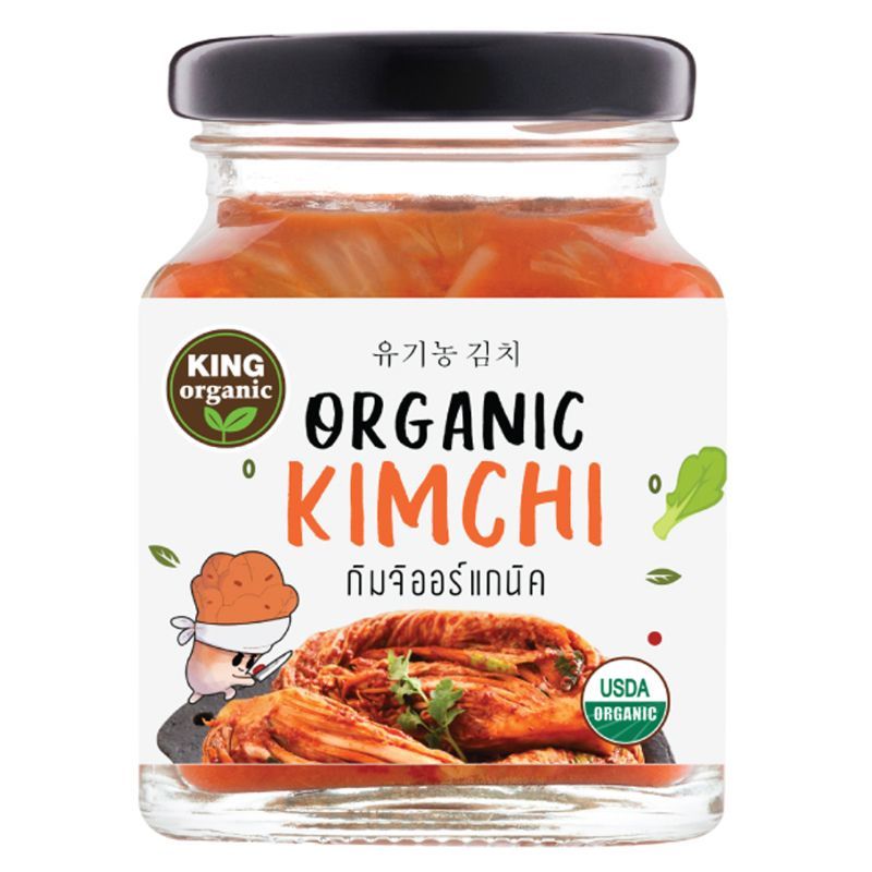 คิงออร์แกนิคกิมจิผักกาดขาว 180กรัม King Organic Cabbage Kimchi 180g. [หมายเลขบาร์โค้ด 8859001201556]