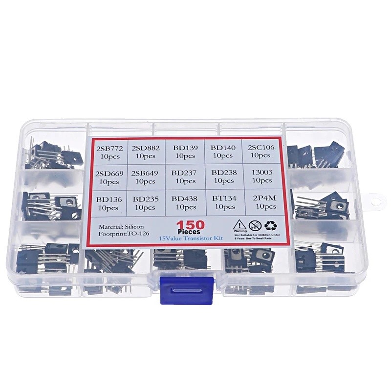 150 ชิ้น/กล่อง TO-126 ทรานซิสเตอร์ Assortment Kit B772 D882 BD139 BD140 C106 D669 B649 D237 D238 130