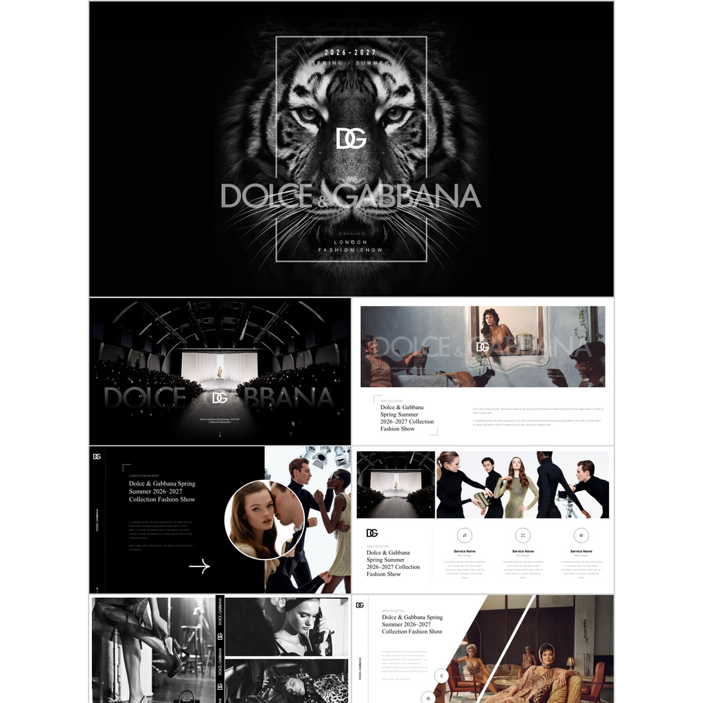 Dolce & Gabbana D & G PPT Template 130 หน้าวิจัยการวิเคราะห์แบรนด์หรูอิตาลี