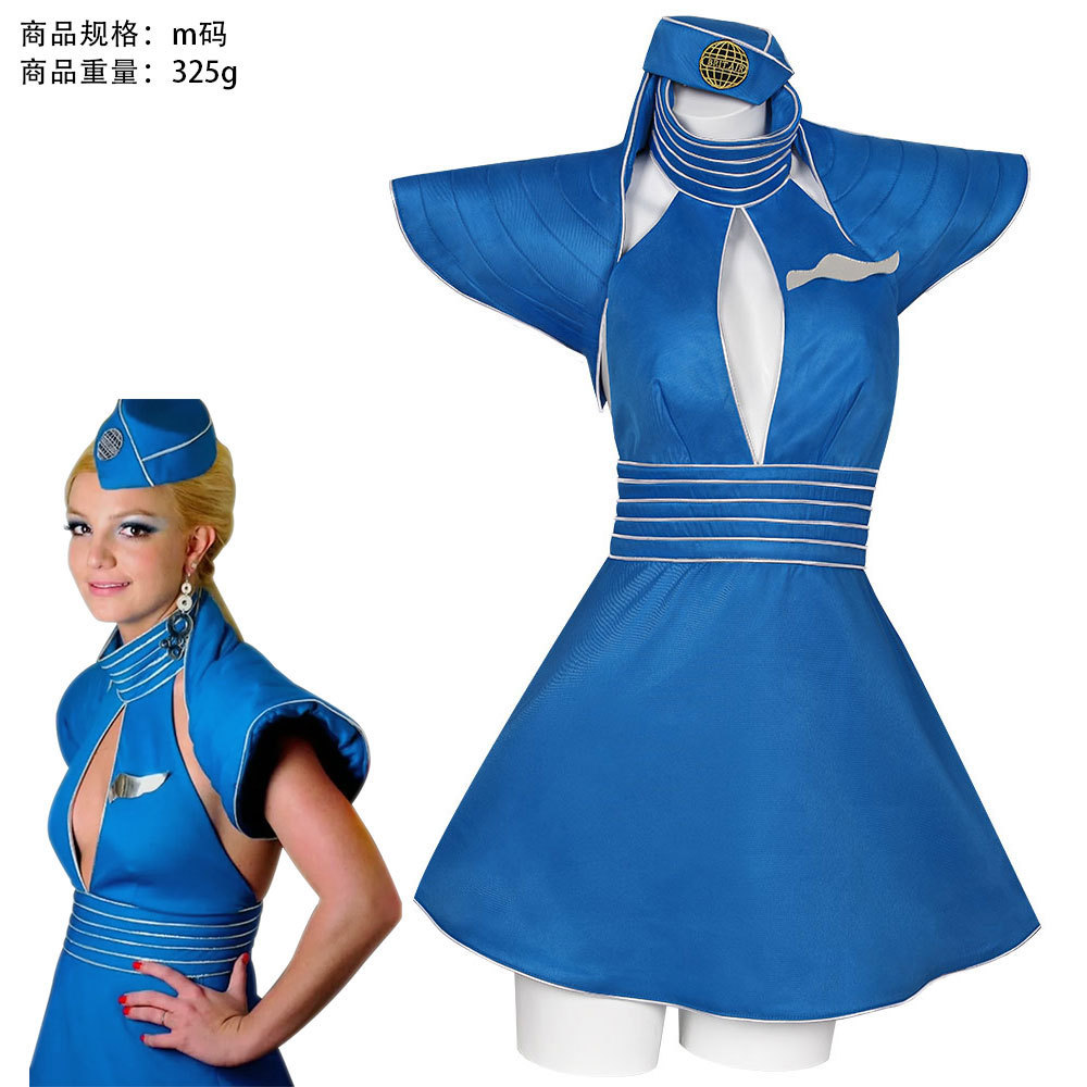 Britney Spears ฮาโลวีนคอสเพลย์เครื่องแต่งกาย Full Dress Uniform Britney Spears คอสเพลย์เครื่องแต่งกา