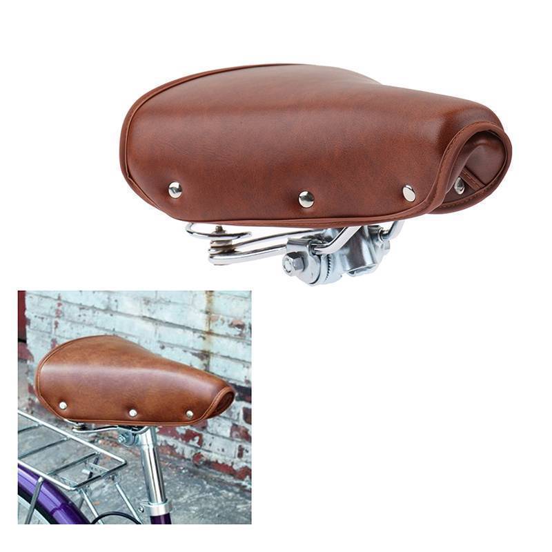 (ใหม่) Vintage Retro Bicycle Bike Cycle PU Leather Seat Springfortable Seat